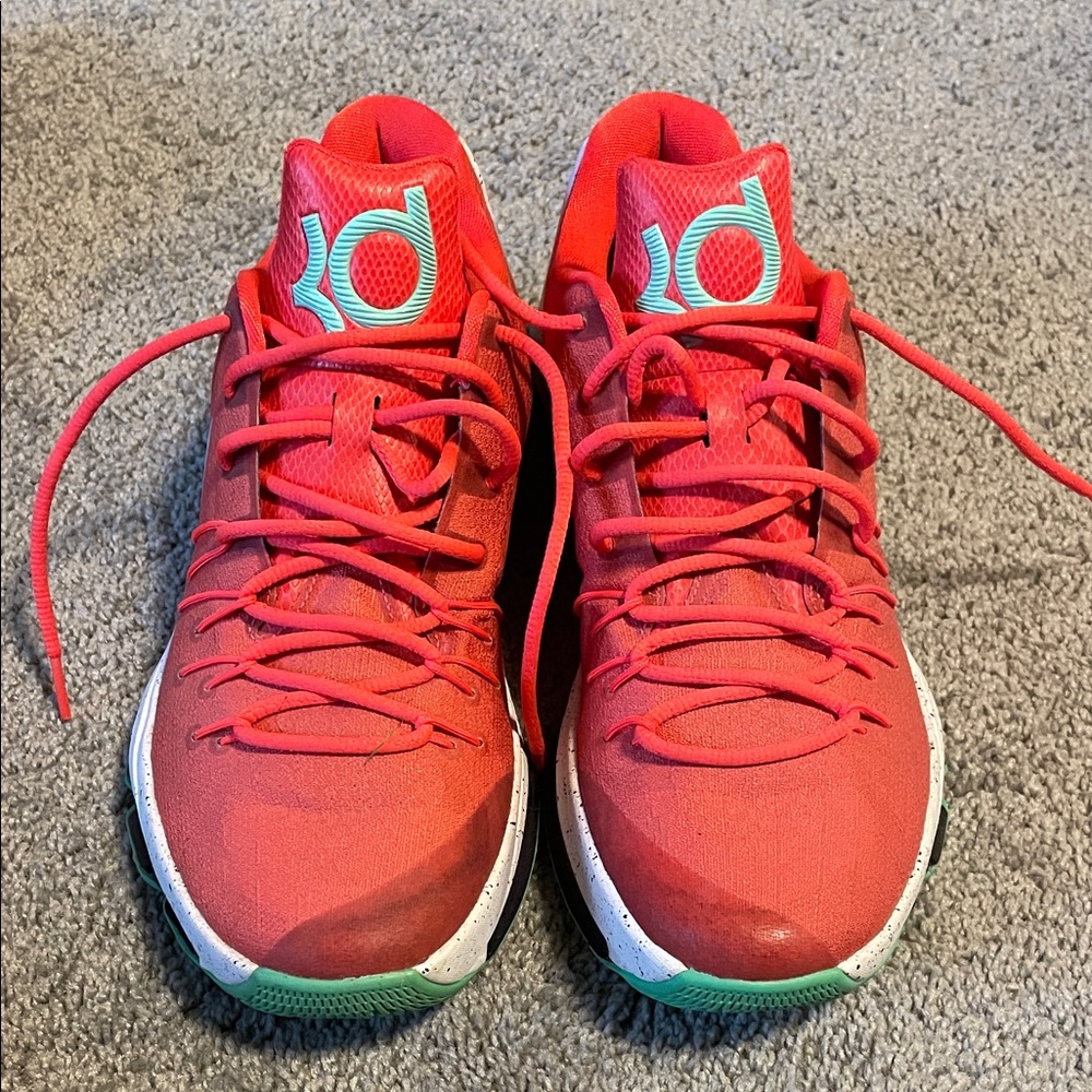 Nike KD Bright Red with Teal Highlights